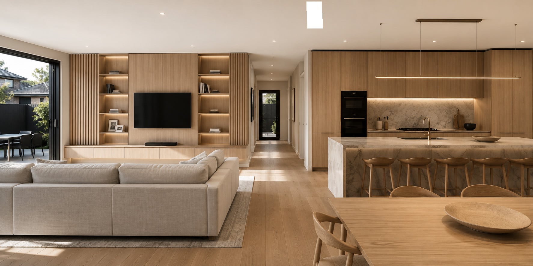 Full house custom joinery with kitchen and TV unit by Renolux