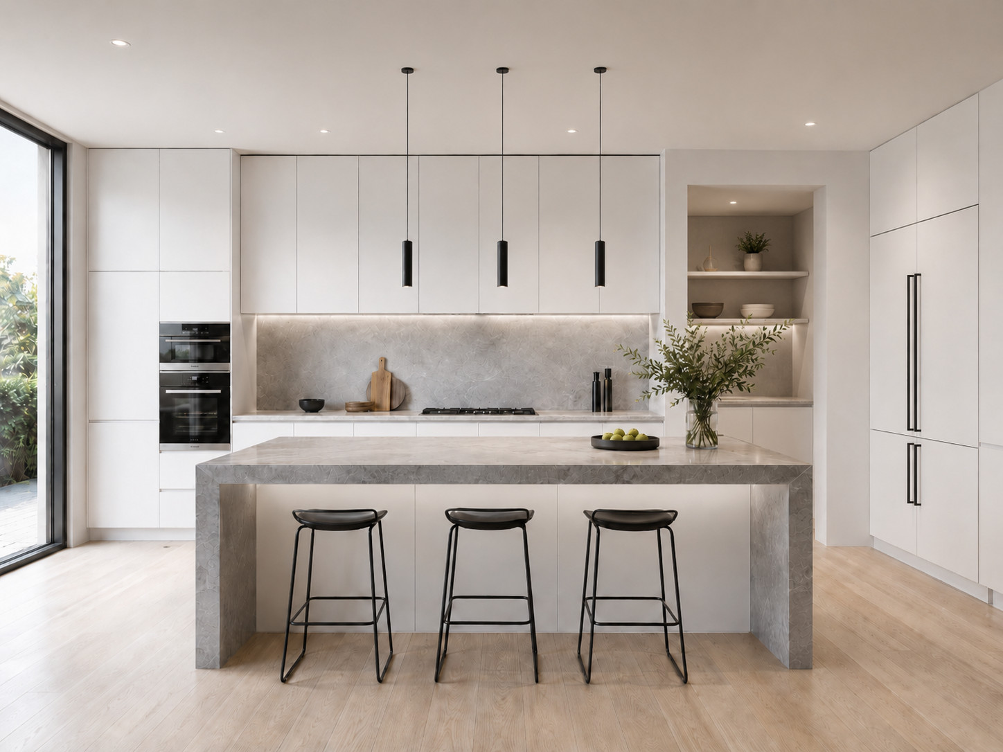 Crisp contemporary white kitchen