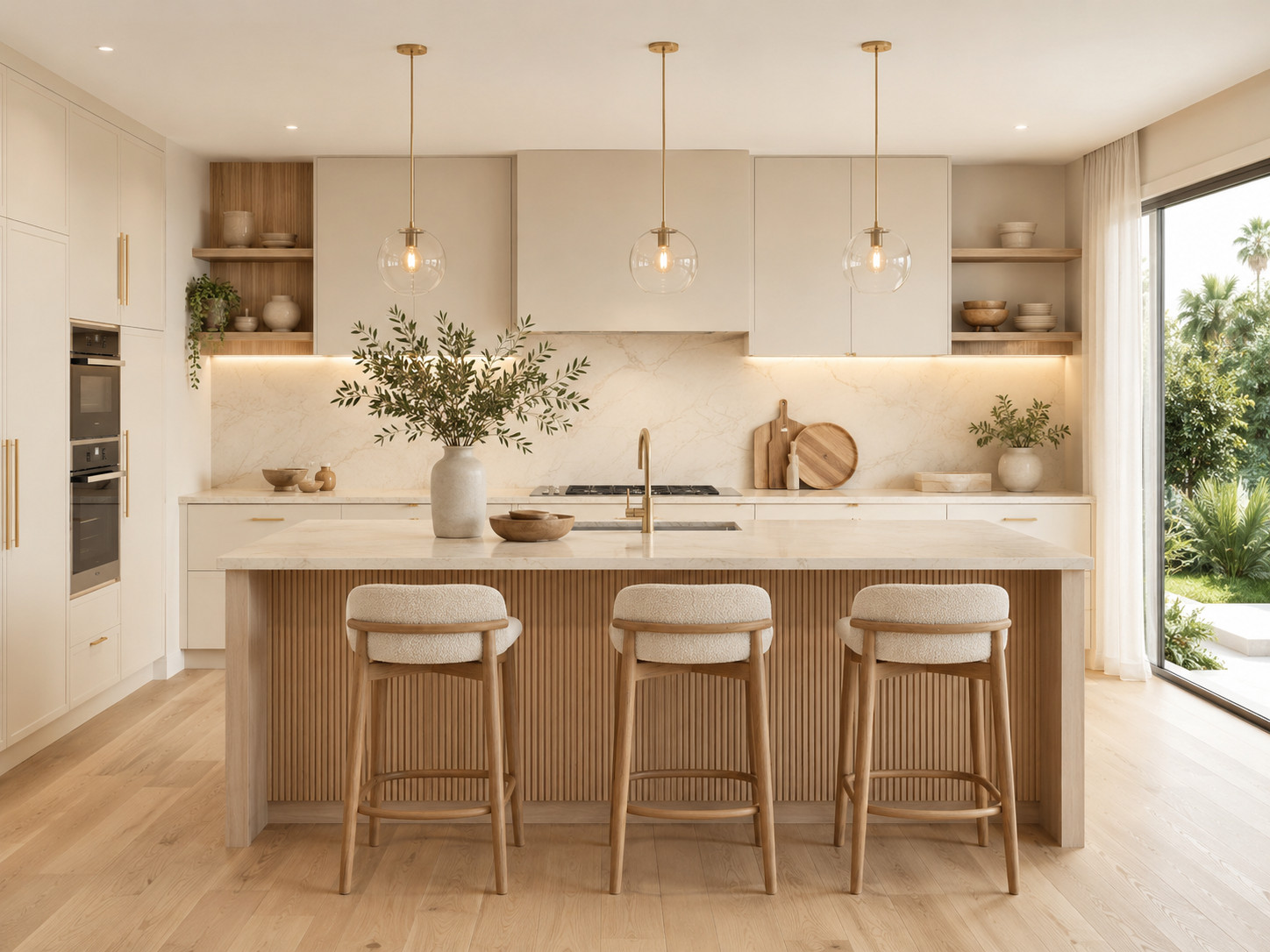 Warm white kitchen