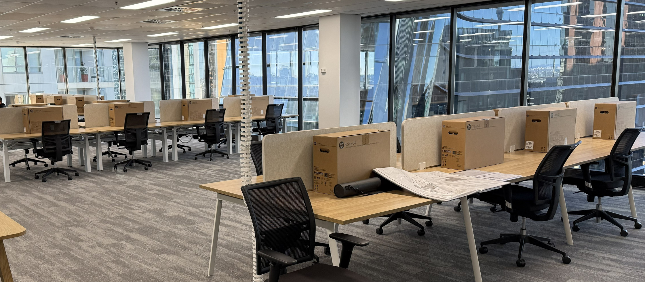 Premium commercial office desk joinery by Renolux Sydney